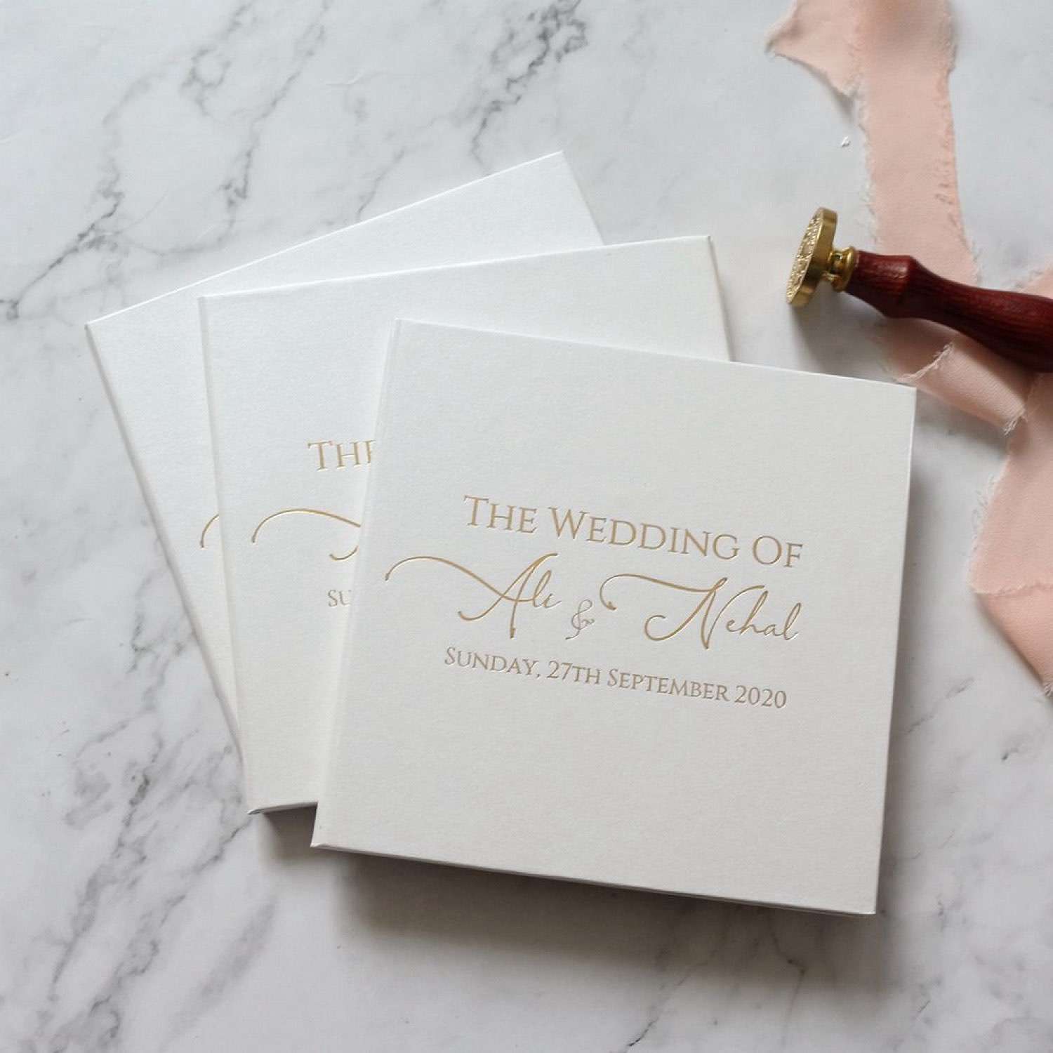 Celebration Invitation Card With Hard Cover White Wedding Invitation Customized